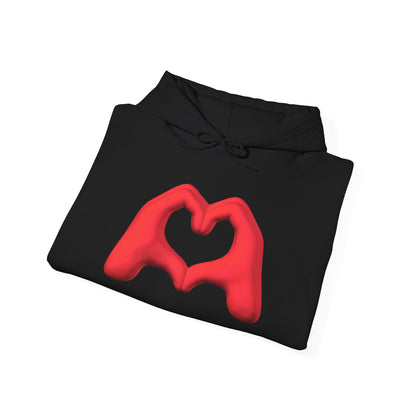 Red Hand Heart Hoodie - Unisex Sweatshirt