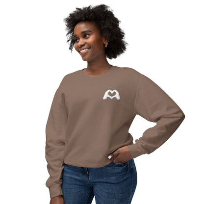 White Hand Heart Unisex Crewneck Sweatshirt