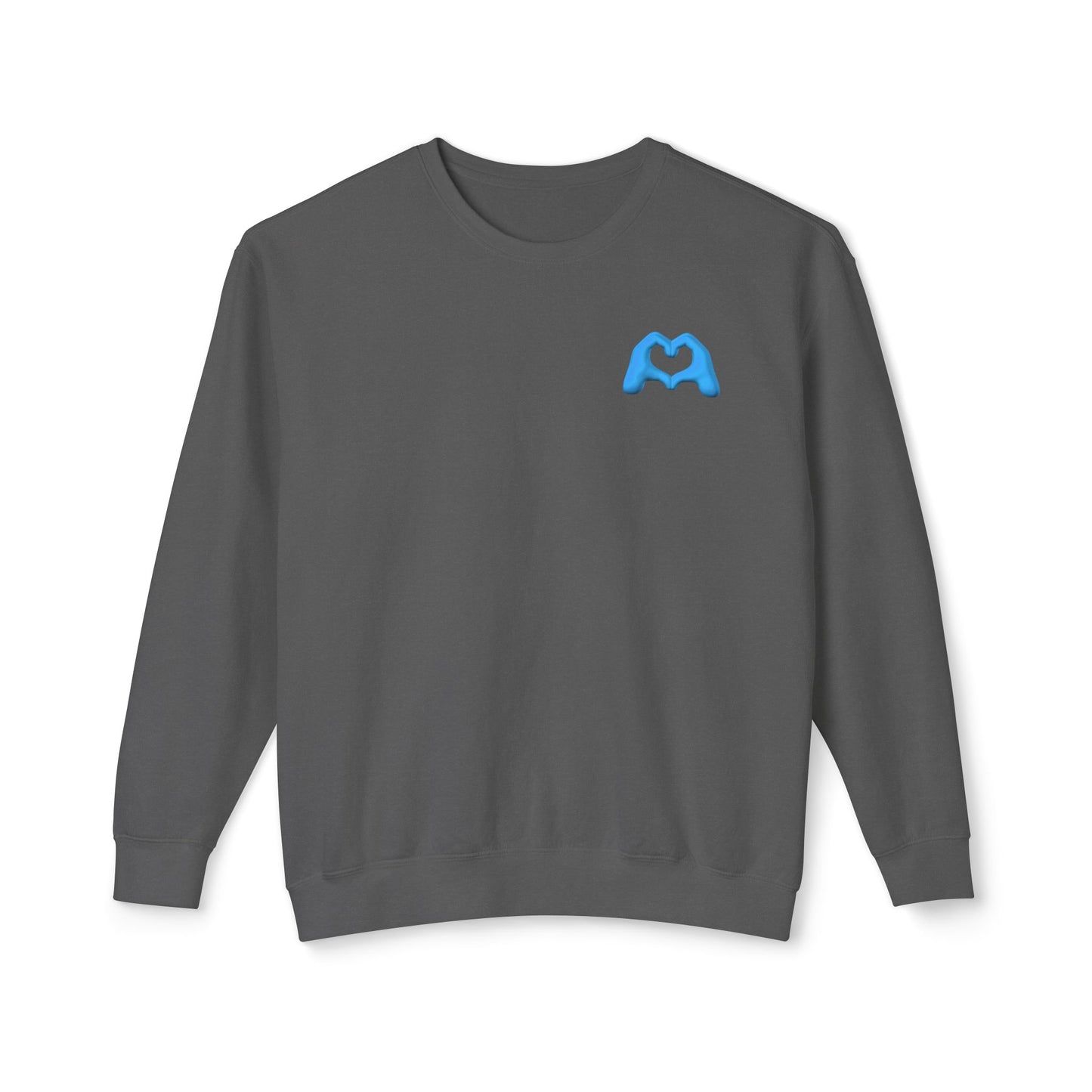 Blue Hand Heart Unisex Crewneck Sweatshirt