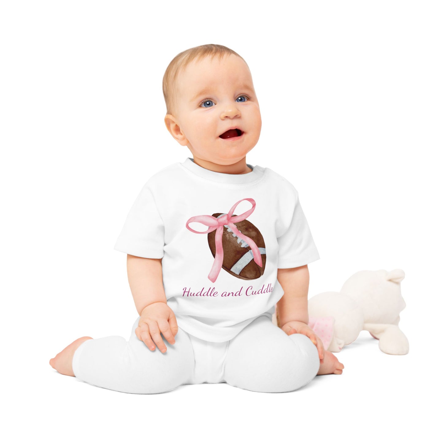 Huddle and Cuddle Football Baby Tee