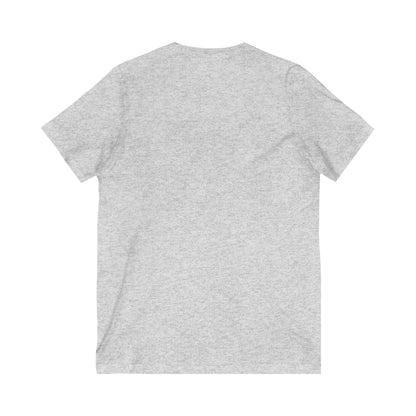 Gray Hand Heart Unisex Jersey Short Sleeve V-Neck Tee