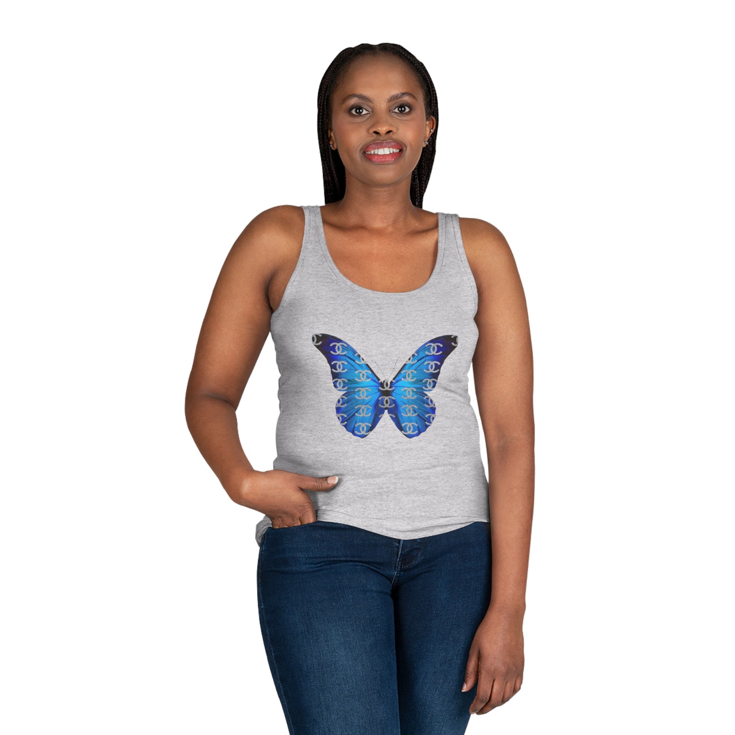 Designer Blue Butterfly Tank