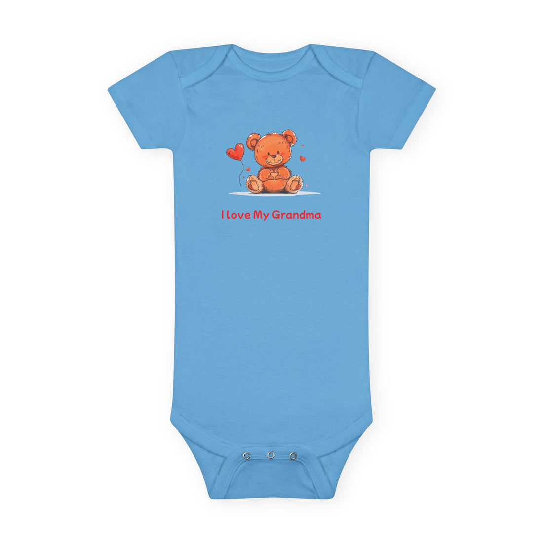 Beary Hand Heart I LOVE MY GRANDMA Baby Onesie