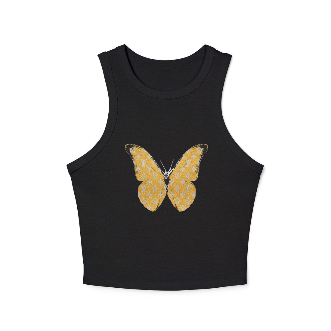 Designer Yellow Butterfly Racer Tank