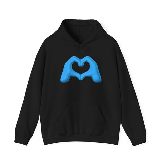 Blue Hand Heart Hoodie - Unisex Sweatshirt