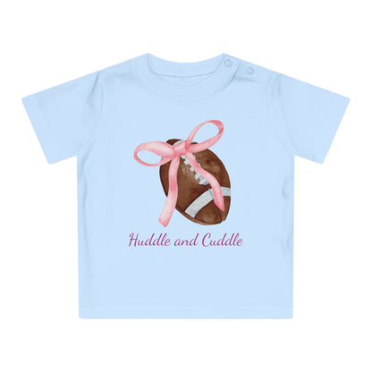 Huddle and Cuddle Football Baby Tee