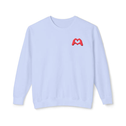 Red Hand Heart Unisex Crewneck Sweatshirt