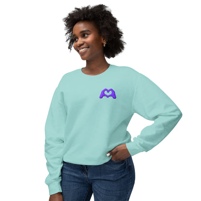 Purple Hand Heart Unisex Crewneck Sweatshirt