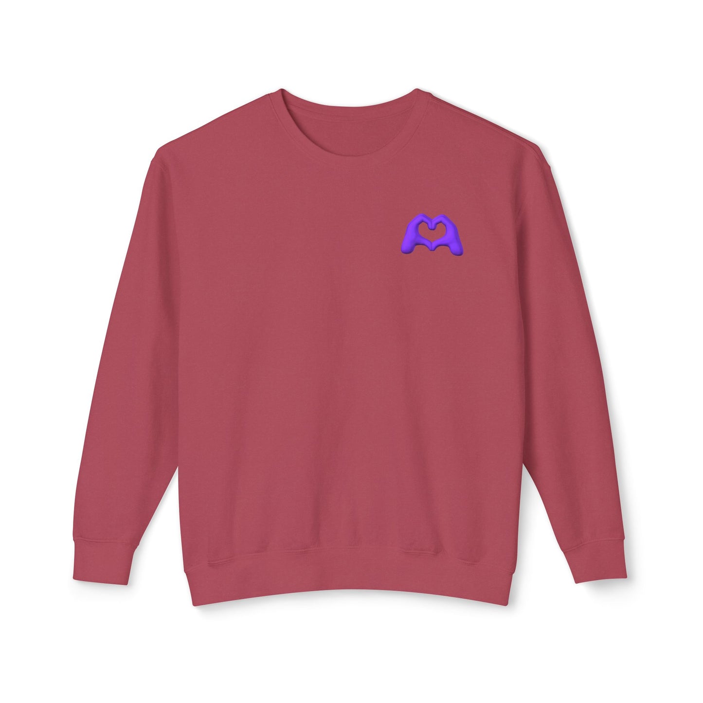 Purple Hand Heart Unisex Crewneck Sweatshirt