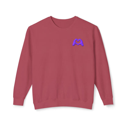 Purple Hand Heart Unisex Crewneck Sweatshirt