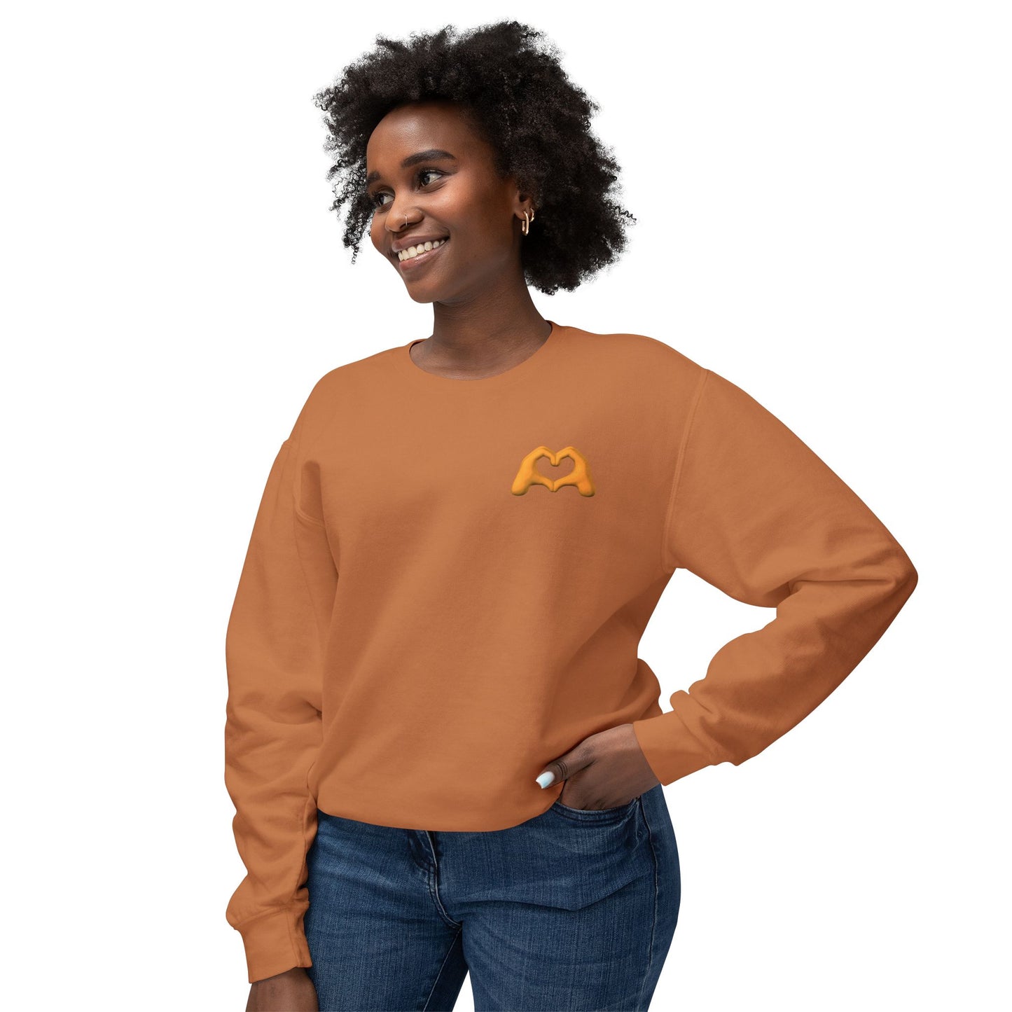 Gold Hand Heart Unisex Crewneck Sweatshirt