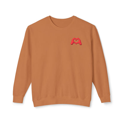 Red Hand Heart Unisex Crewneck Sweatshirt