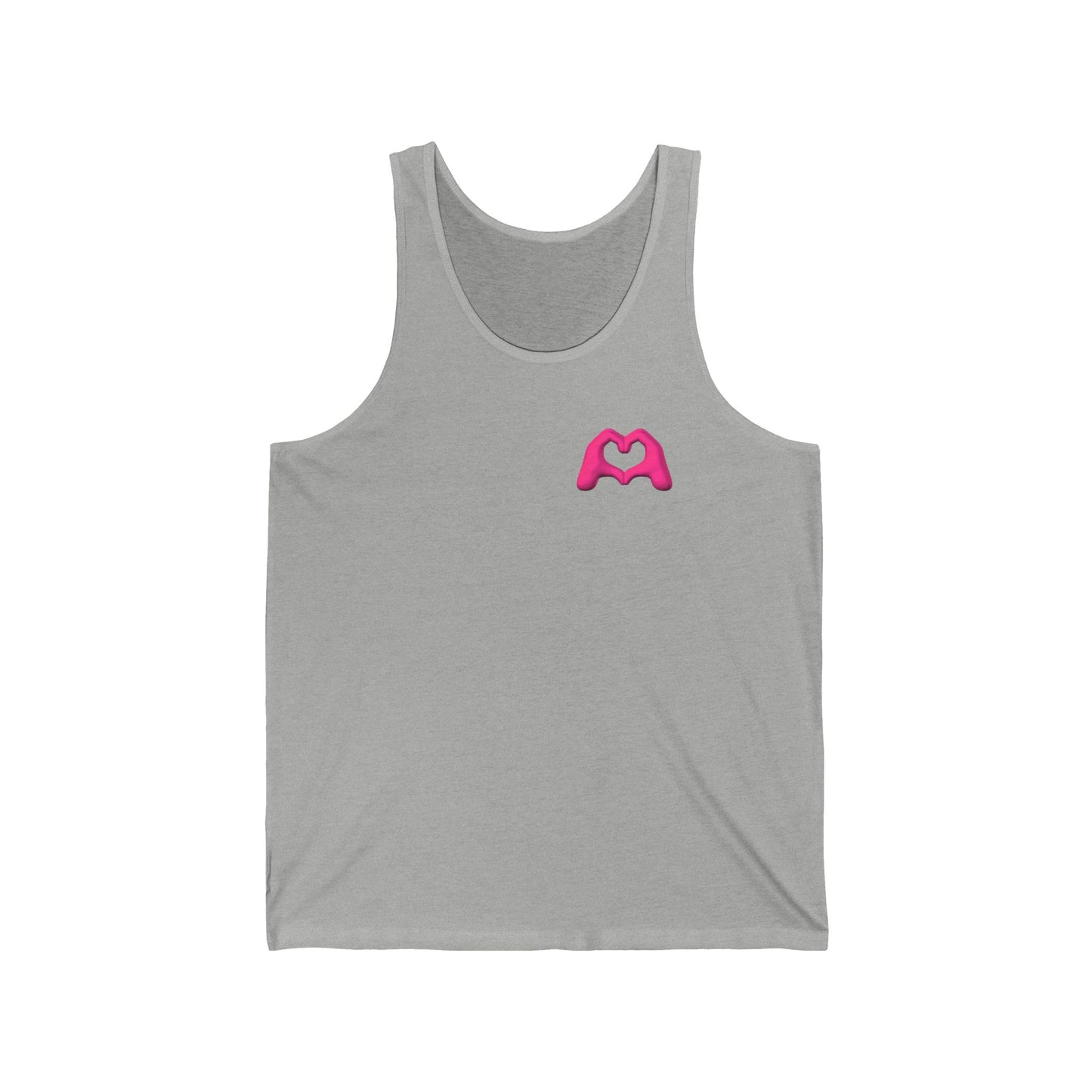 Pink Hand Heart Unisex Jersey Tank