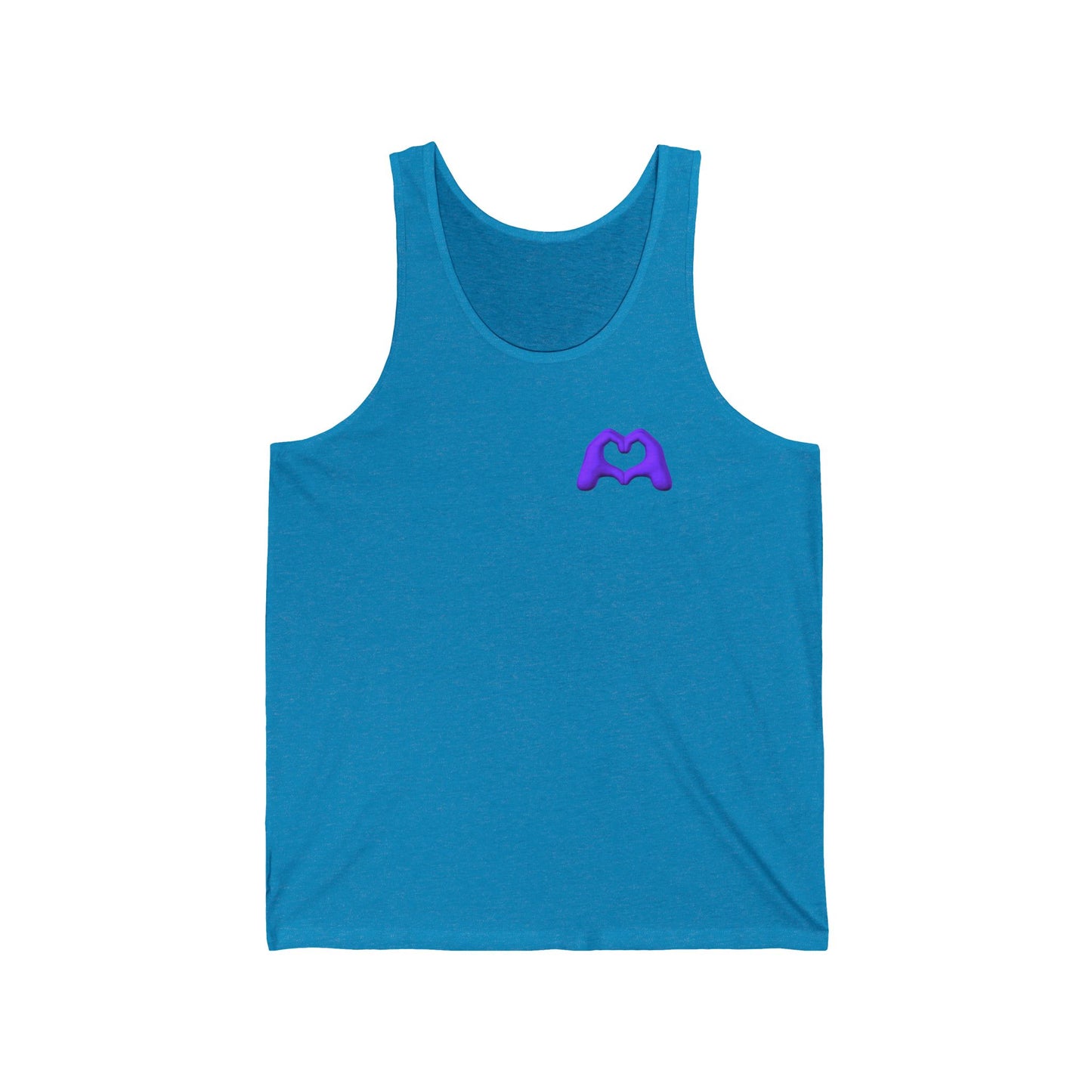 Purple Hand Heart Unisex Jersey Tank