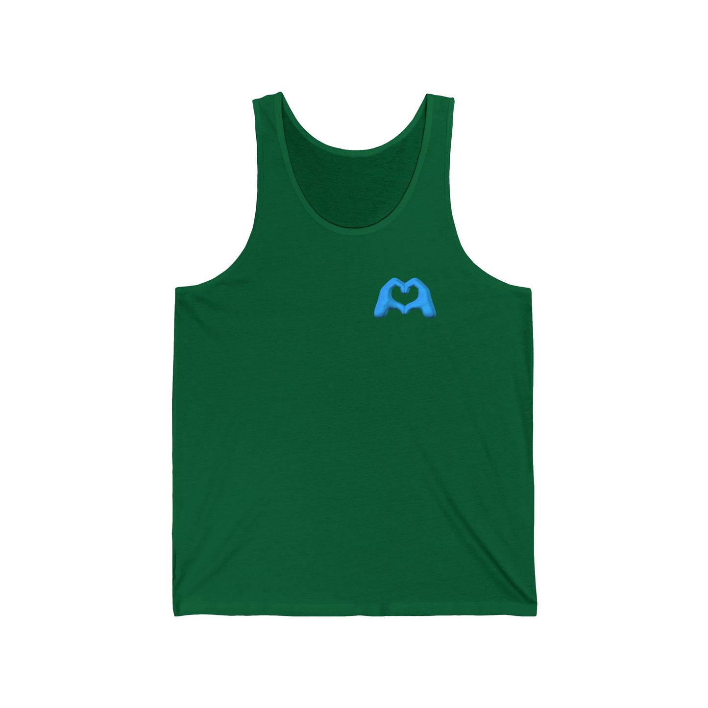 Blue Hand Heart Unisex Jersey Tank