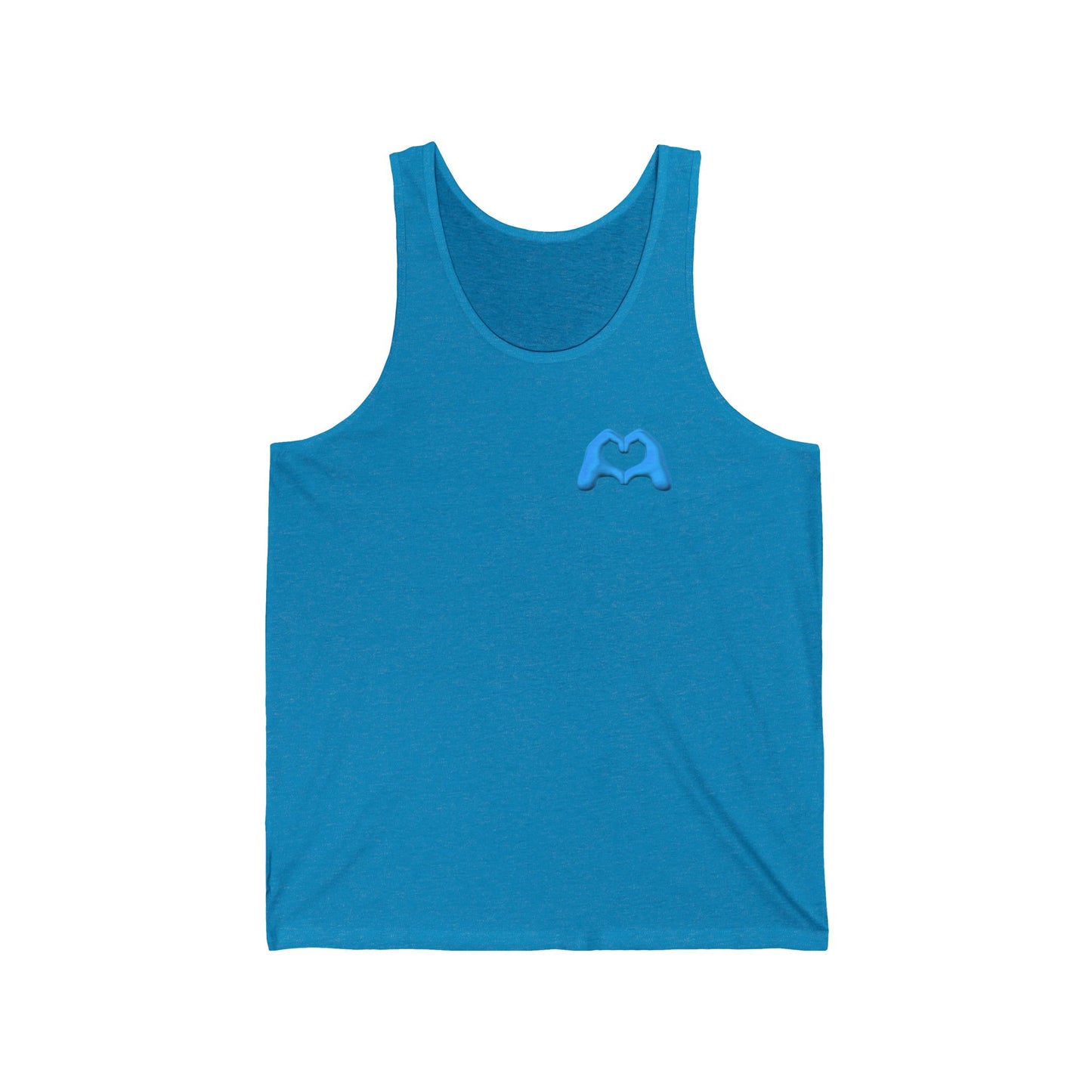 Blue Hand Heart Unisex Jersey Tank