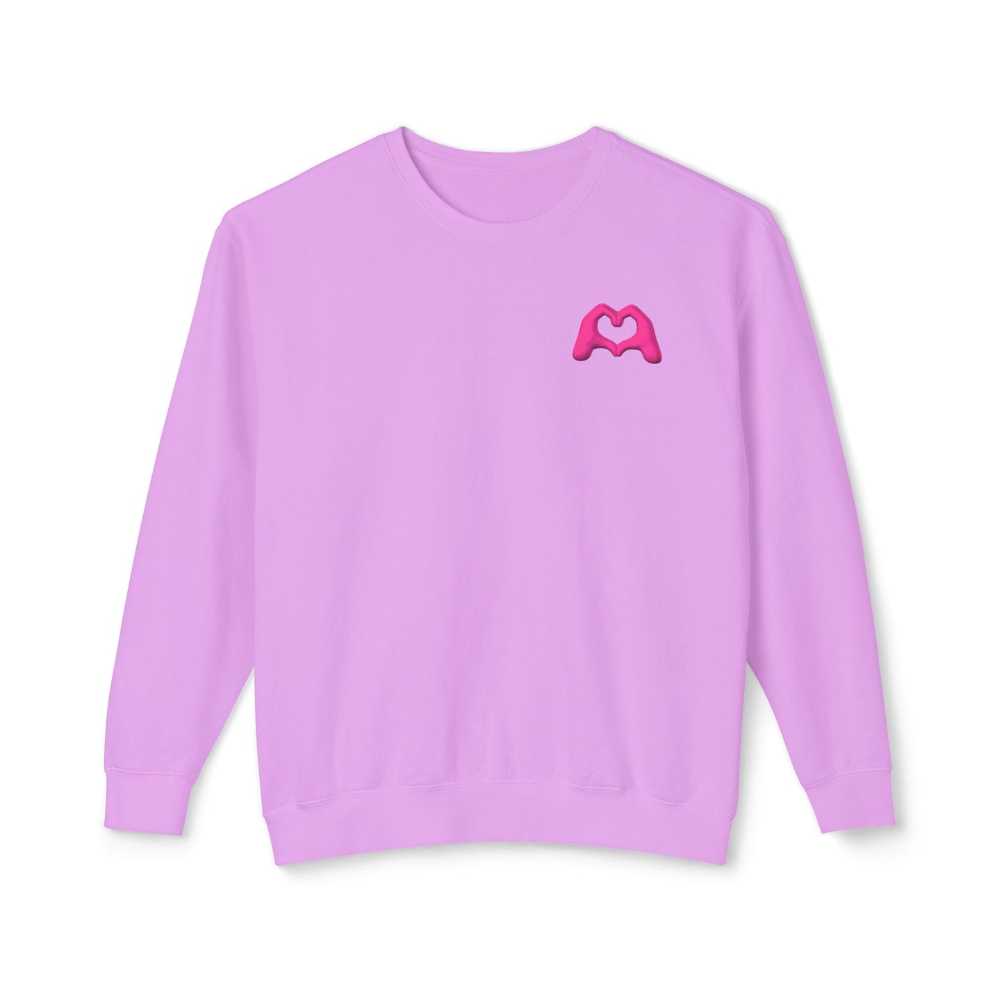 Pink Hand Heart Unisex Crewneck Sweatshirt