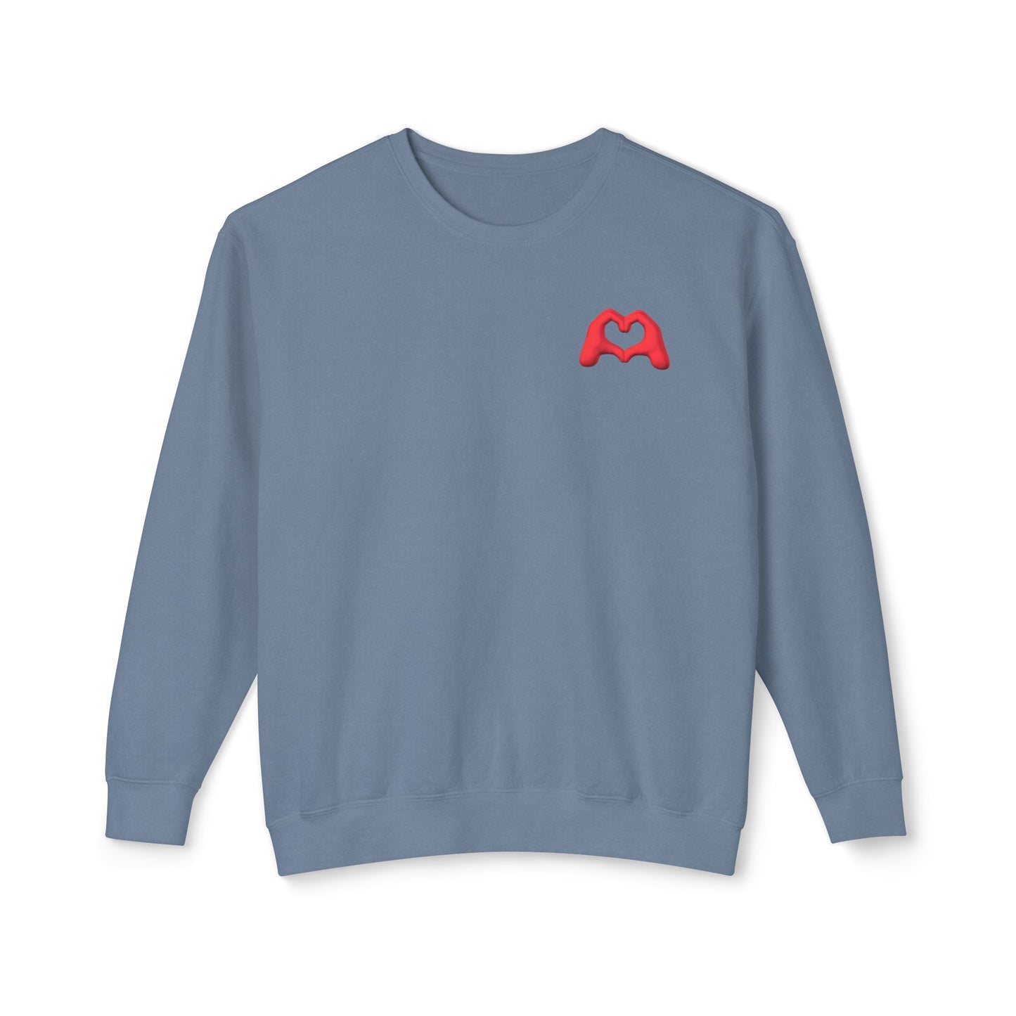 Red Hand Heart Unisex Crewneck Sweatshirt