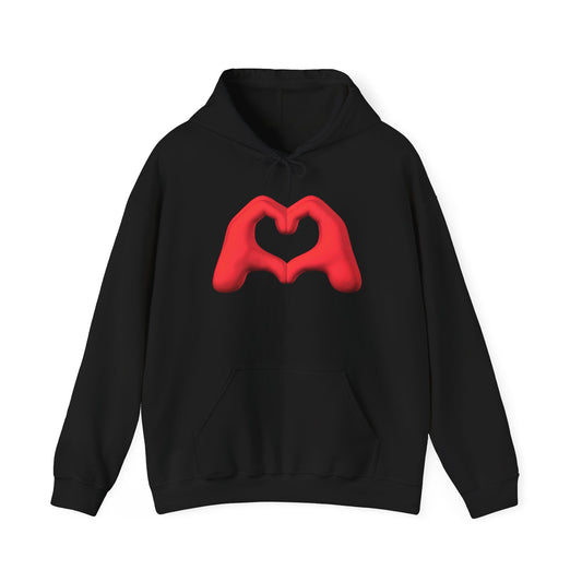 Red Hand Heart Hoodie - Unisex Sweatshirt