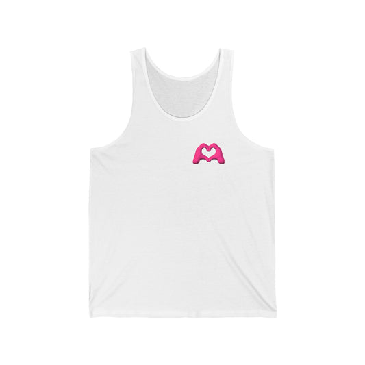 Pink Hand Heart Unisex Jersey Tank