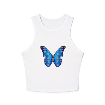 Designer Blue Butterfly Racer Tank