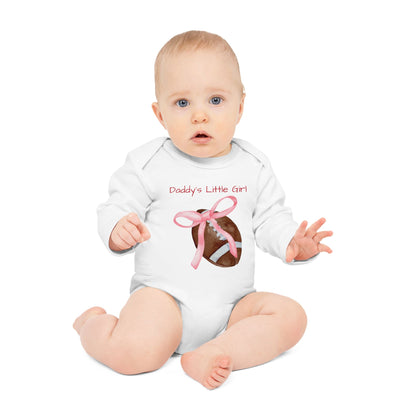 Daddy's Little Girl Football Long Sleeved Onesie