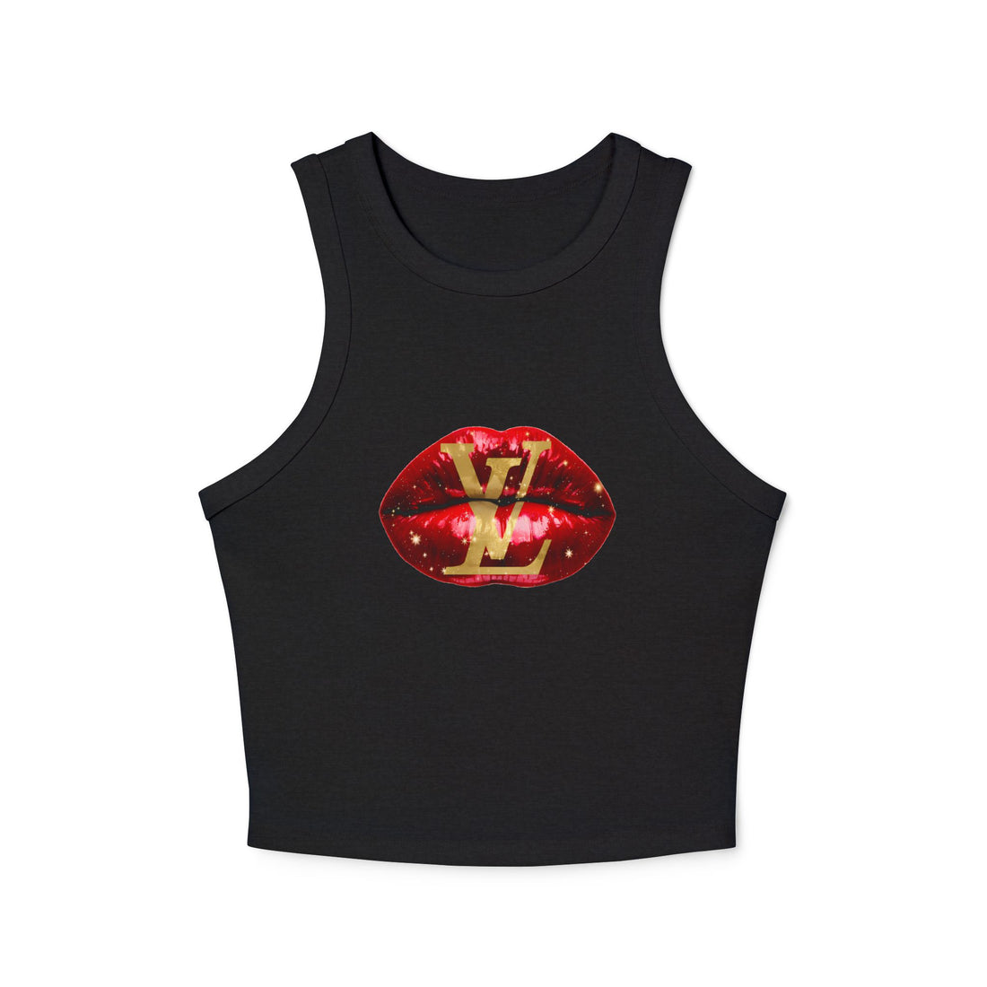 Designer Glam Red Sexy Lips II Racer Tank
