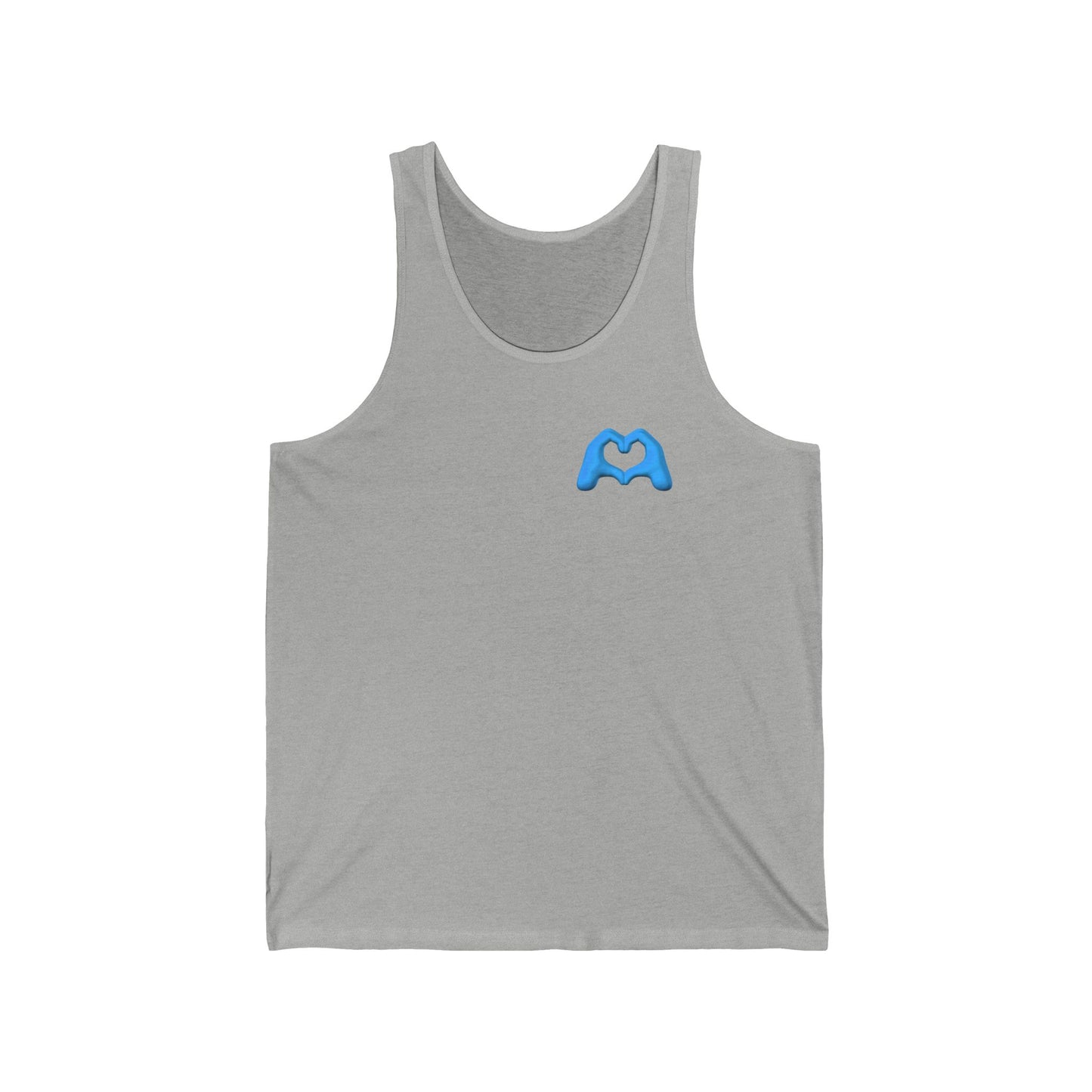 Blue Hand Heart Unisex Jersey Tank