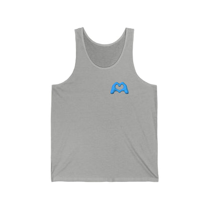 Blue Hand Heart Unisex Jersey Tank