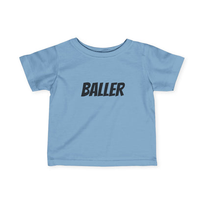 BALLER Baby Tee - Black Lettering