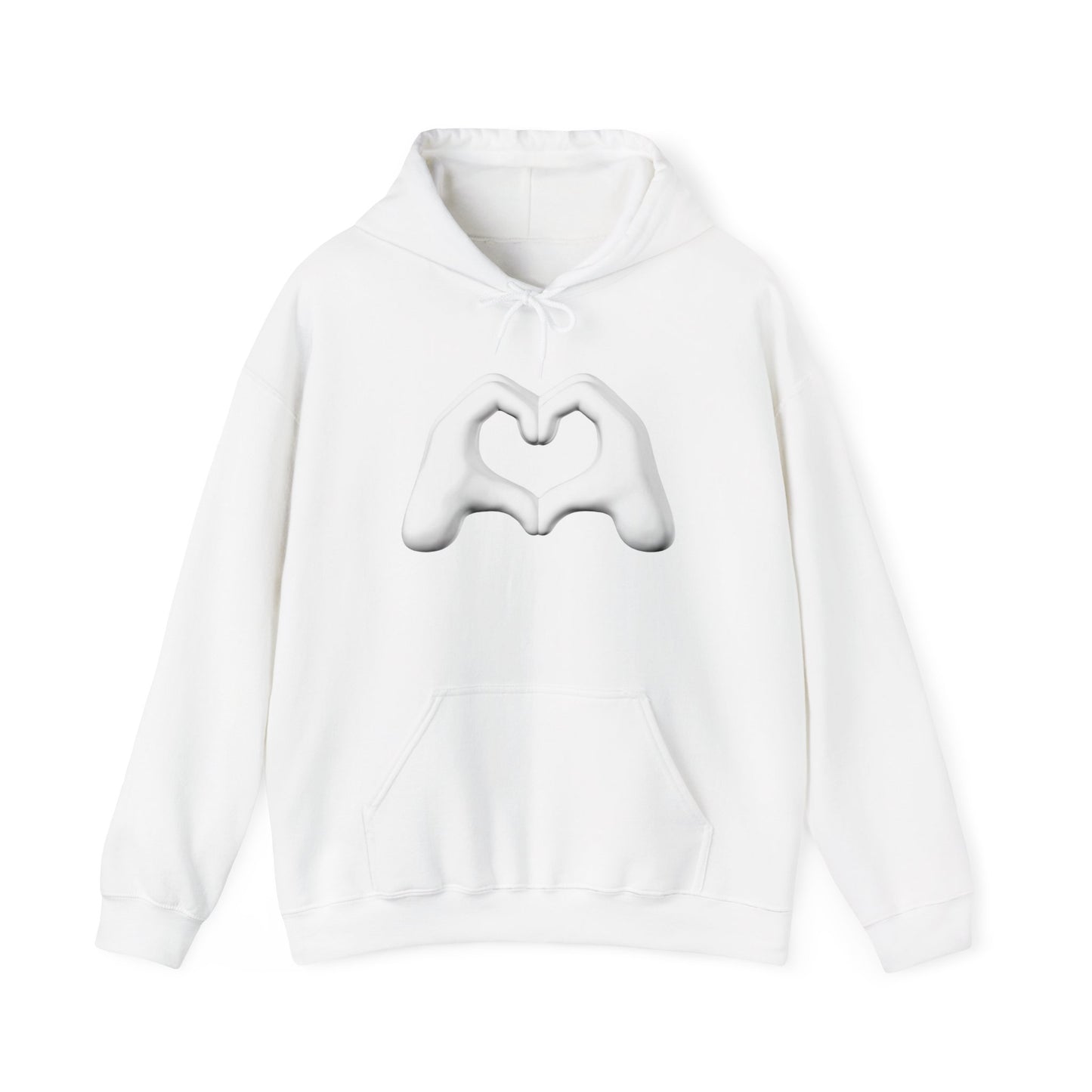 White Hand Heart Hoodie - Unisex Sweatshirt