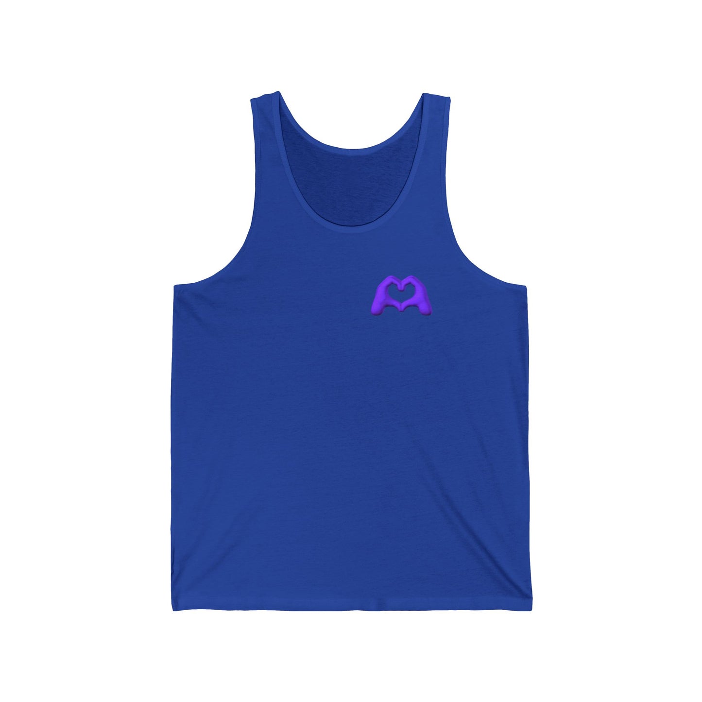 Purple Hand Heart Unisex Jersey Tank