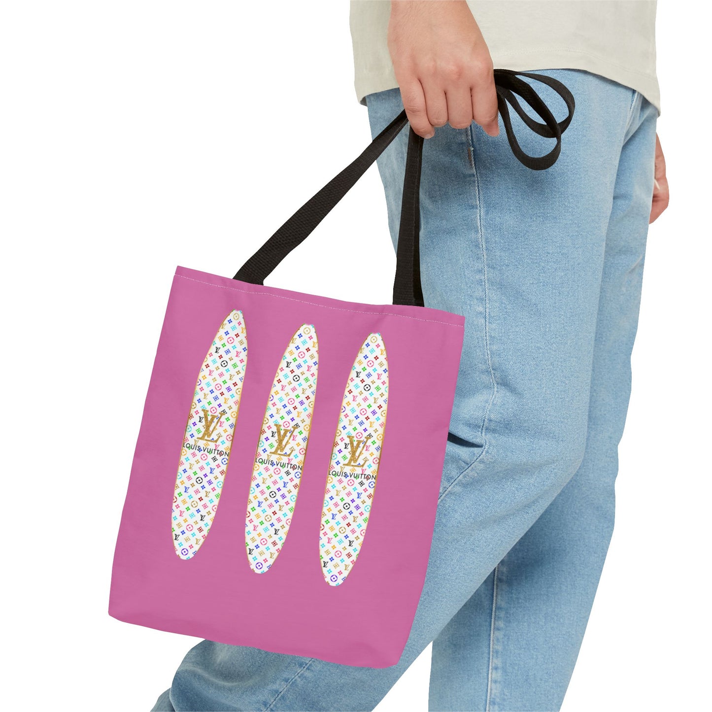 Designer Rainbow Surf Tote Bag