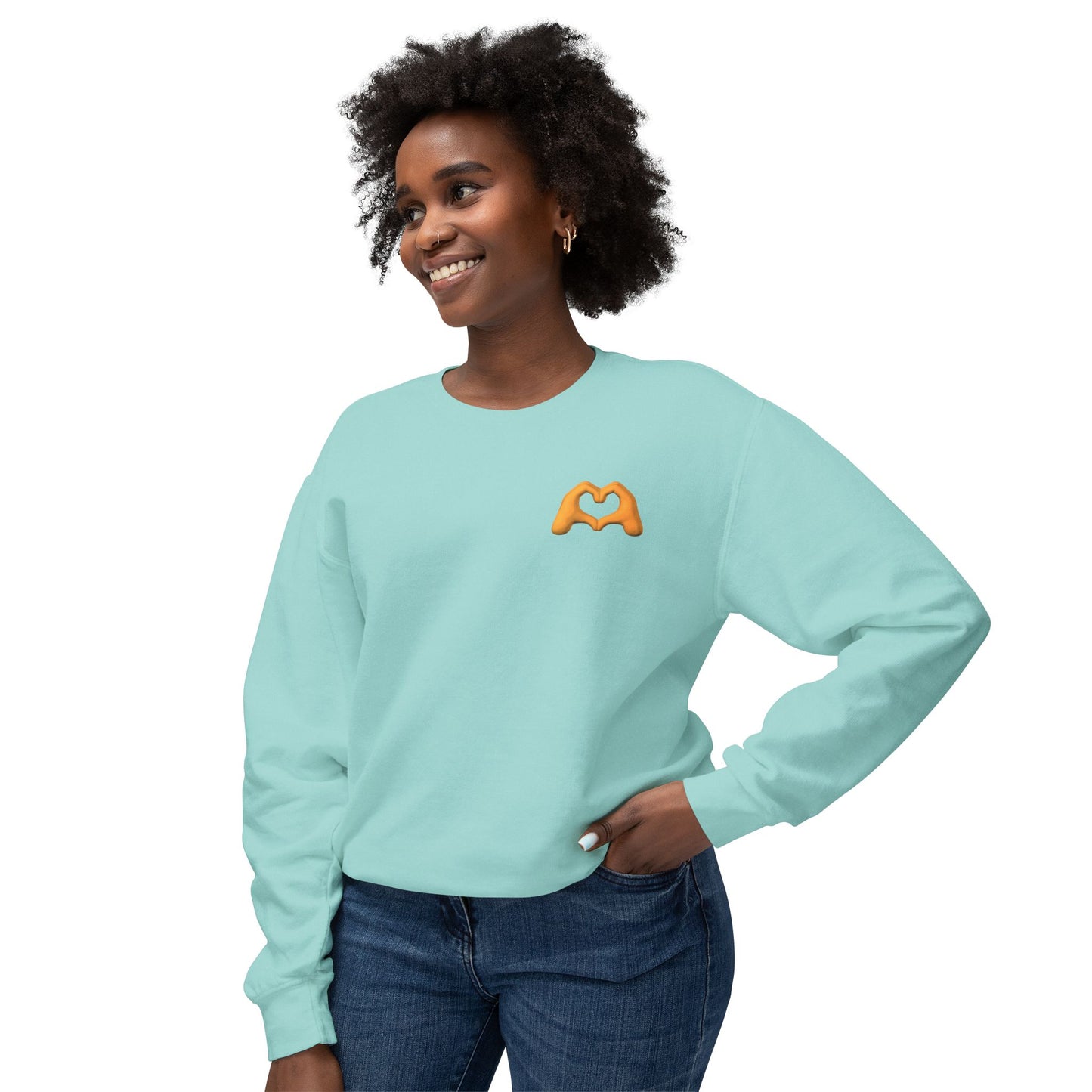 Gold Hand Heart Unisex Crewneck Sweatshirt