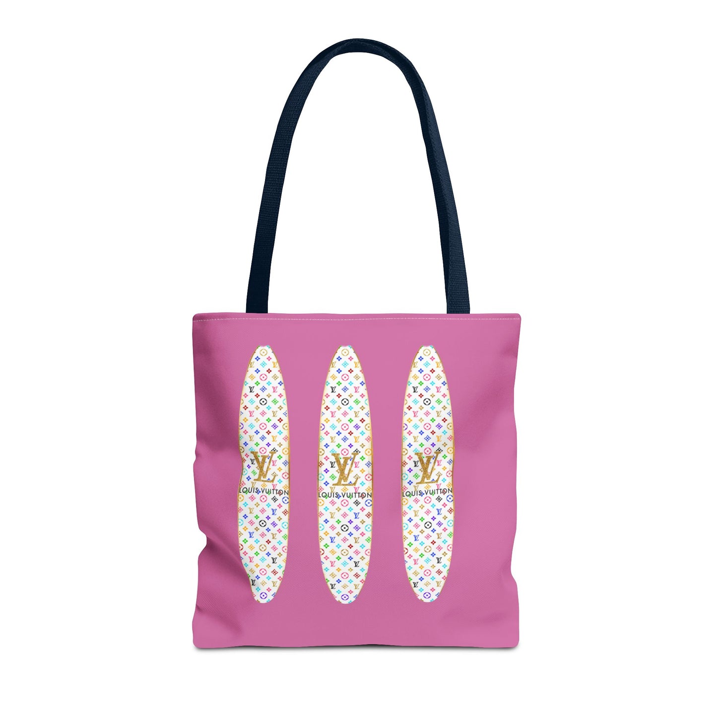 Designer Blue and Gold Surf Board Tote Bag