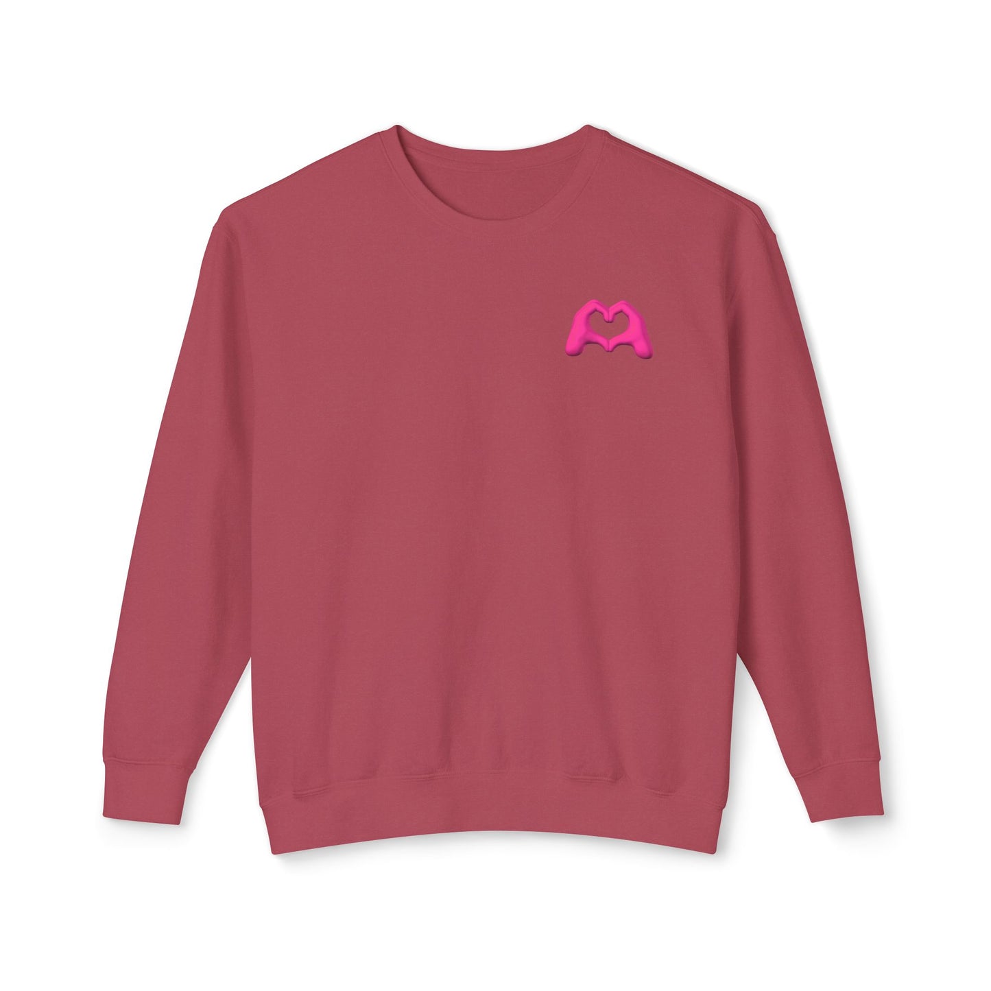 Pink Hand Heart Unisex Crewneck Sweatshirt