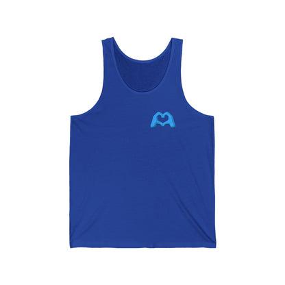 Blue Hand Heart Unisex Jersey Tank