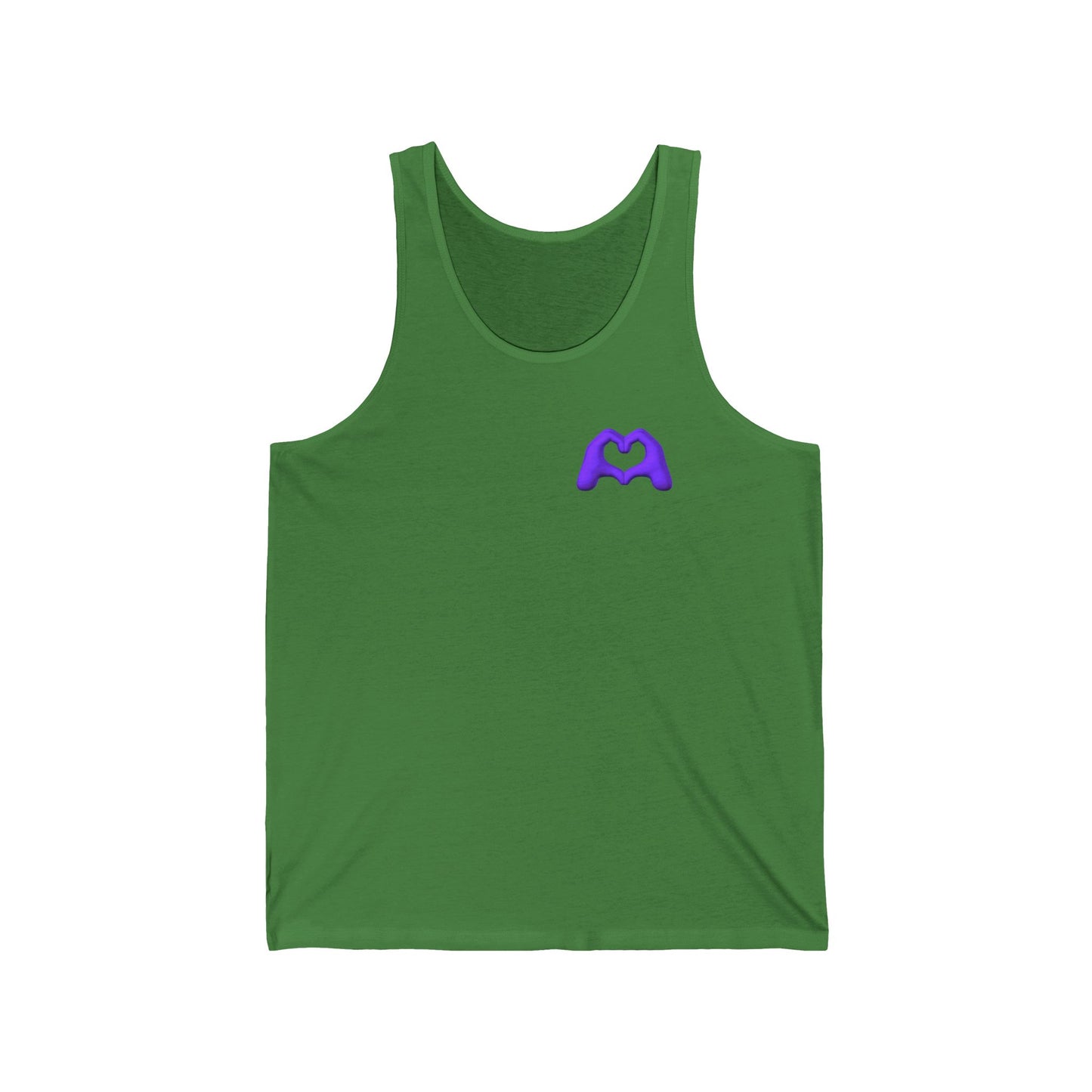 Purple Hand Heart Unisex Jersey Tank