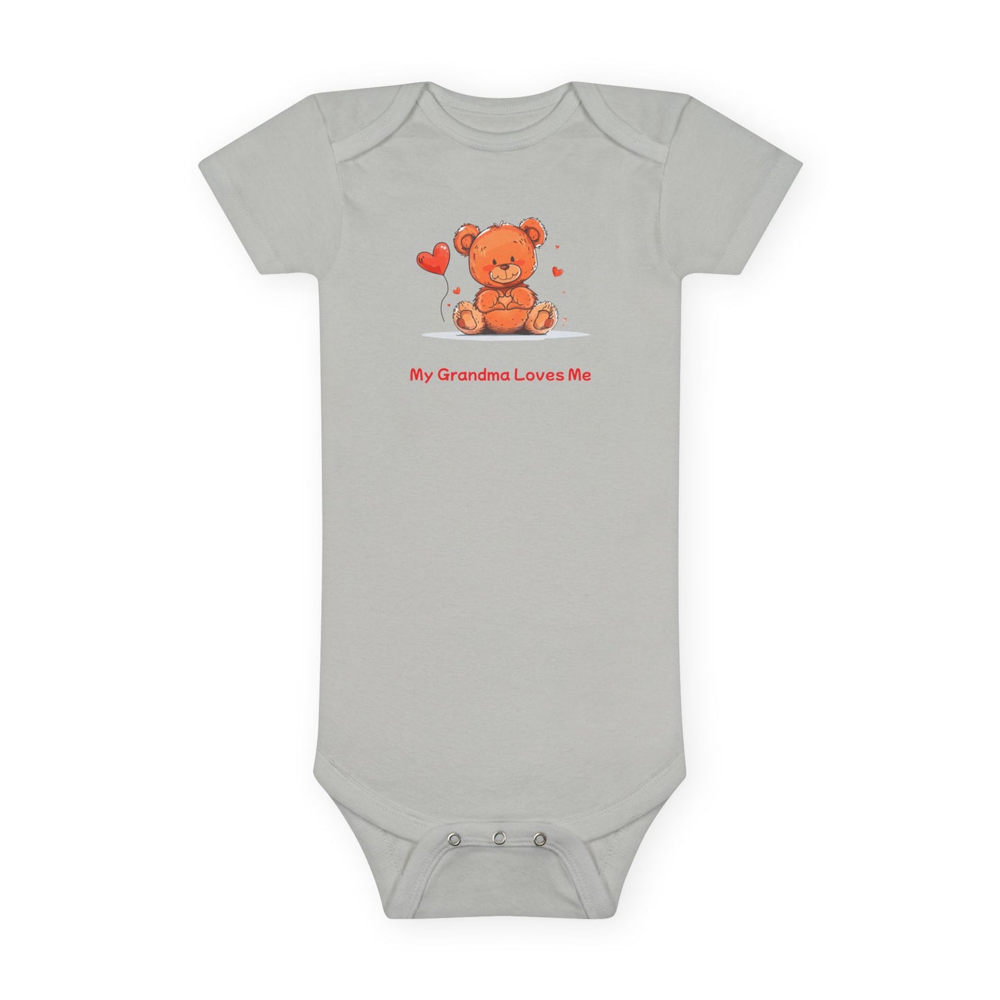 Beary Hand Heart MY GRANDMA LOVES ME Baby Onesie