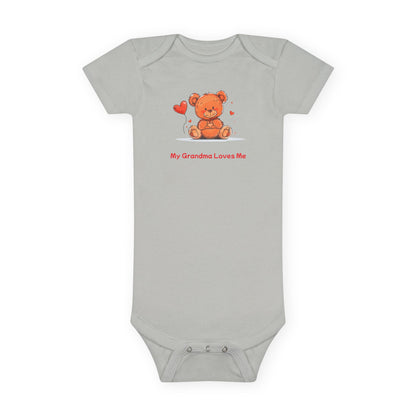 Beary Hand Heart MY GRANDMA LOVES ME Baby Onesie