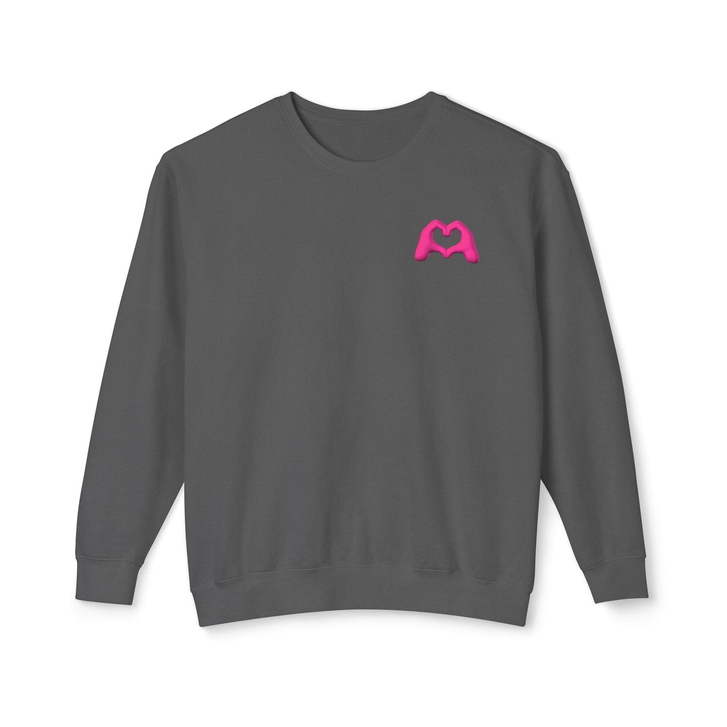 Pink Hand Heart Unisex Crewneck Sweatshirt