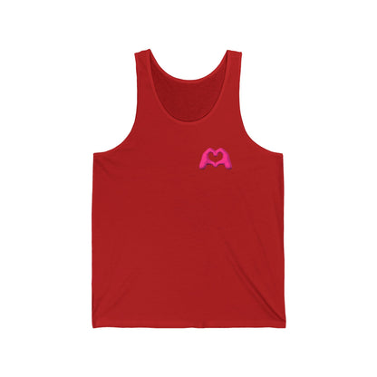 Pink Hand Heart Unisex Jersey Tank