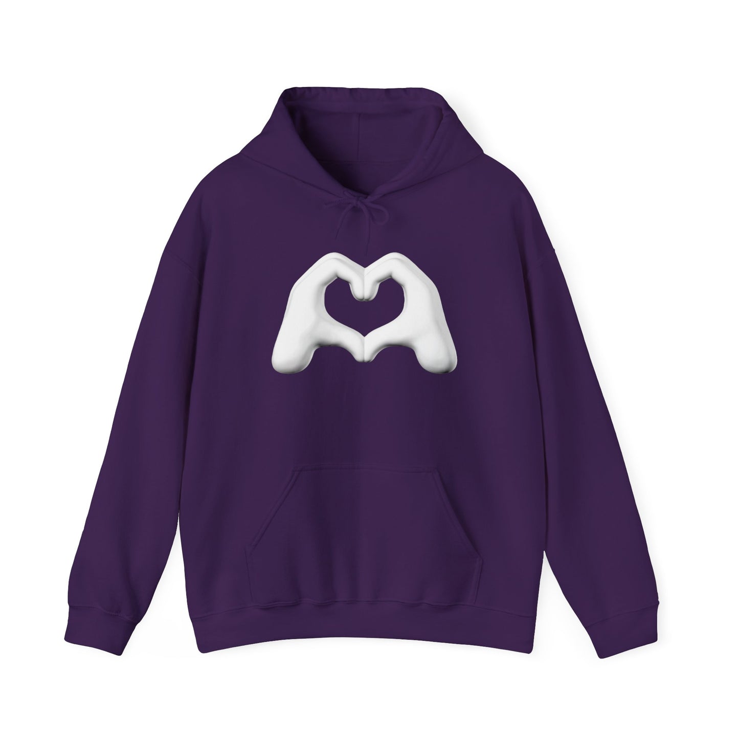 White Hand Heart Hoodie - Unisex Sweatshirt