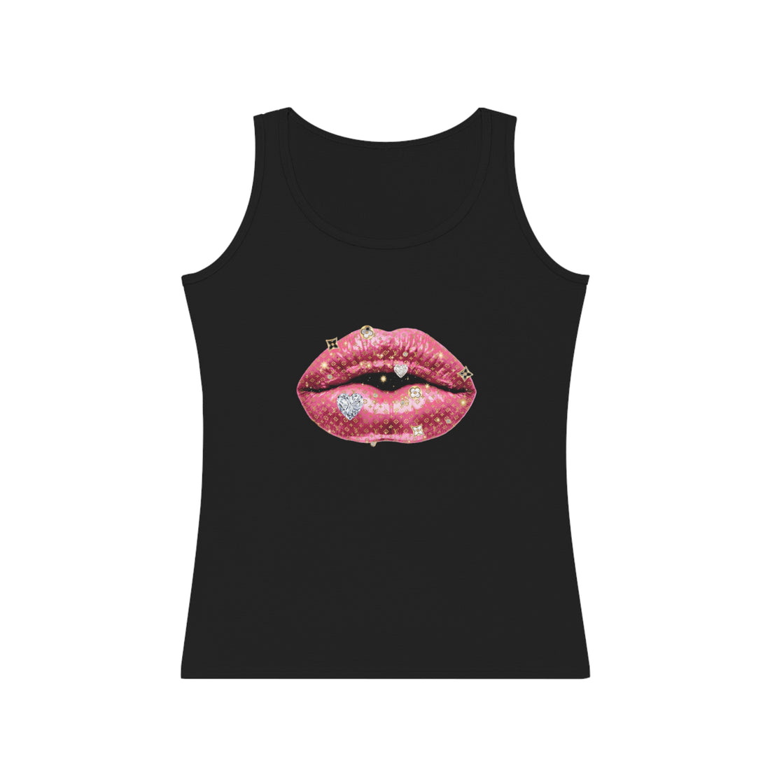Designer Glam Pink Shimmer Lips I Tank