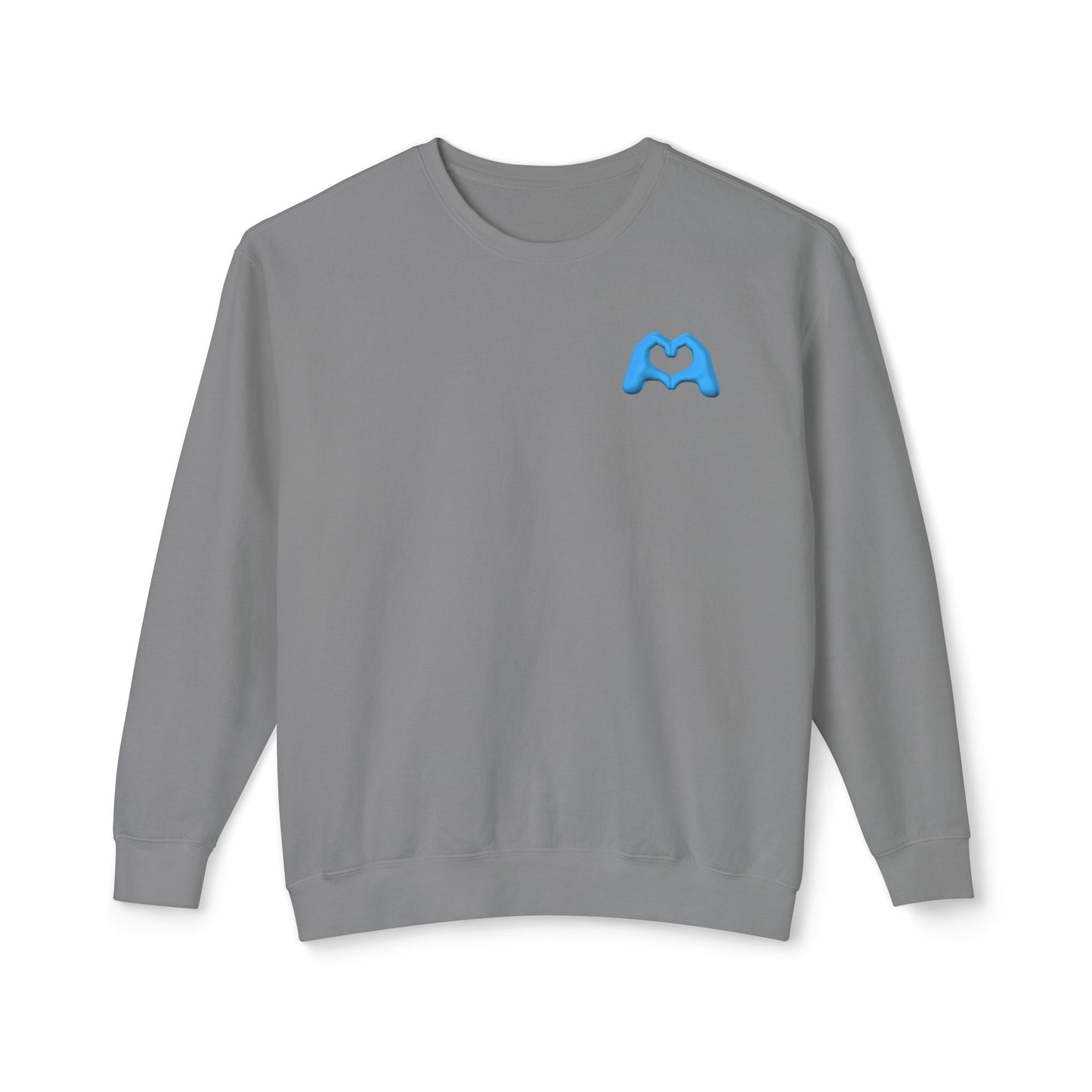 Blue Hand Heart Unisex Crewneck Sweatshirt