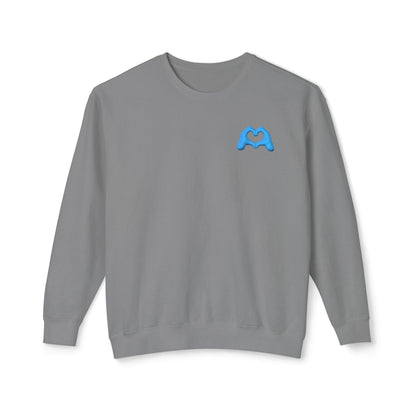 Blue Hand Heart Unisex Crewneck Sweatshirt