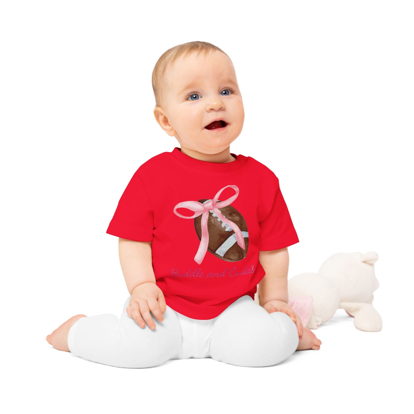 Huddle and Cuddle Football Baby Tee