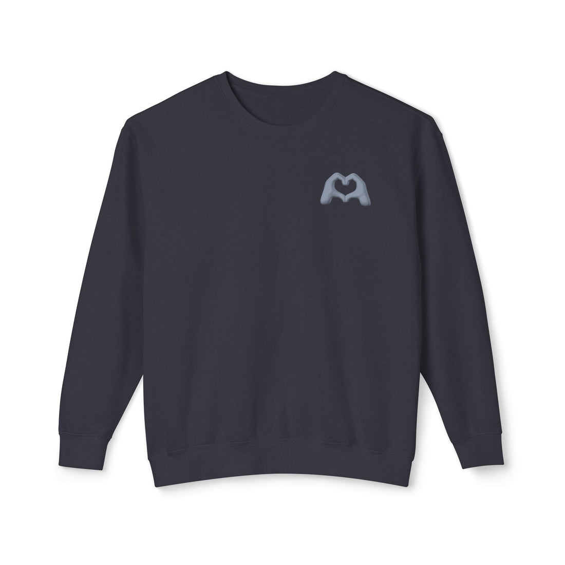 Gray Hand Heart Unisex Crewneck Sweatshirt