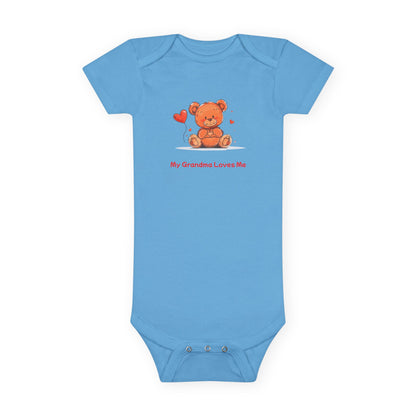 Beary Hand Heart MY GRANDMA LOVES ME Baby Onesie