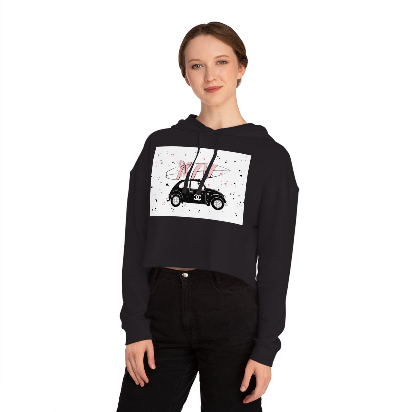 Designer VW Surfboard Cropped Hoodie